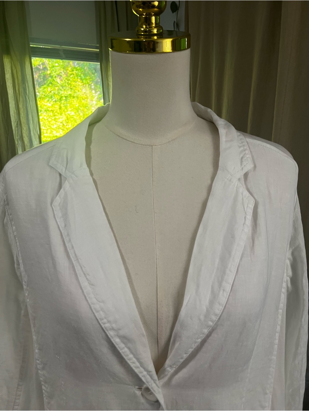 Eileen Fisher Organic Irish Linen Tower Sleeve & Cotton Panel Blazer Large - Picture 7 of 13